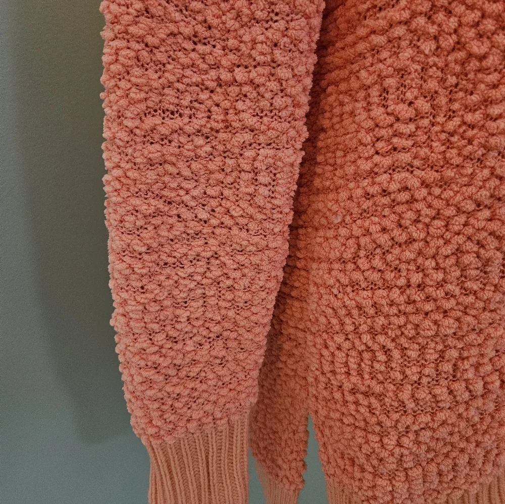 Lauren Conrad Cozy Coral Textured Women's Size Small S Crew Neck Sweater